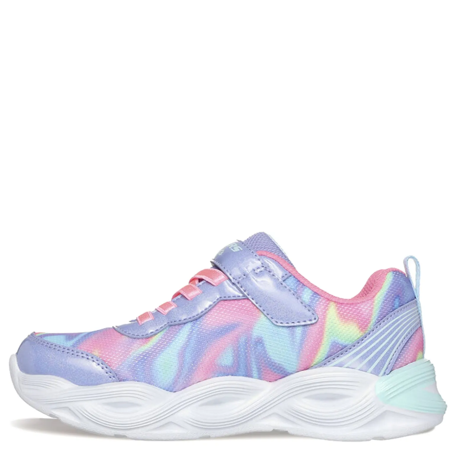 Girl's Skechers, S-Lights: Twisty Glow - Sorbet Swirl Sneaker - Little Kid