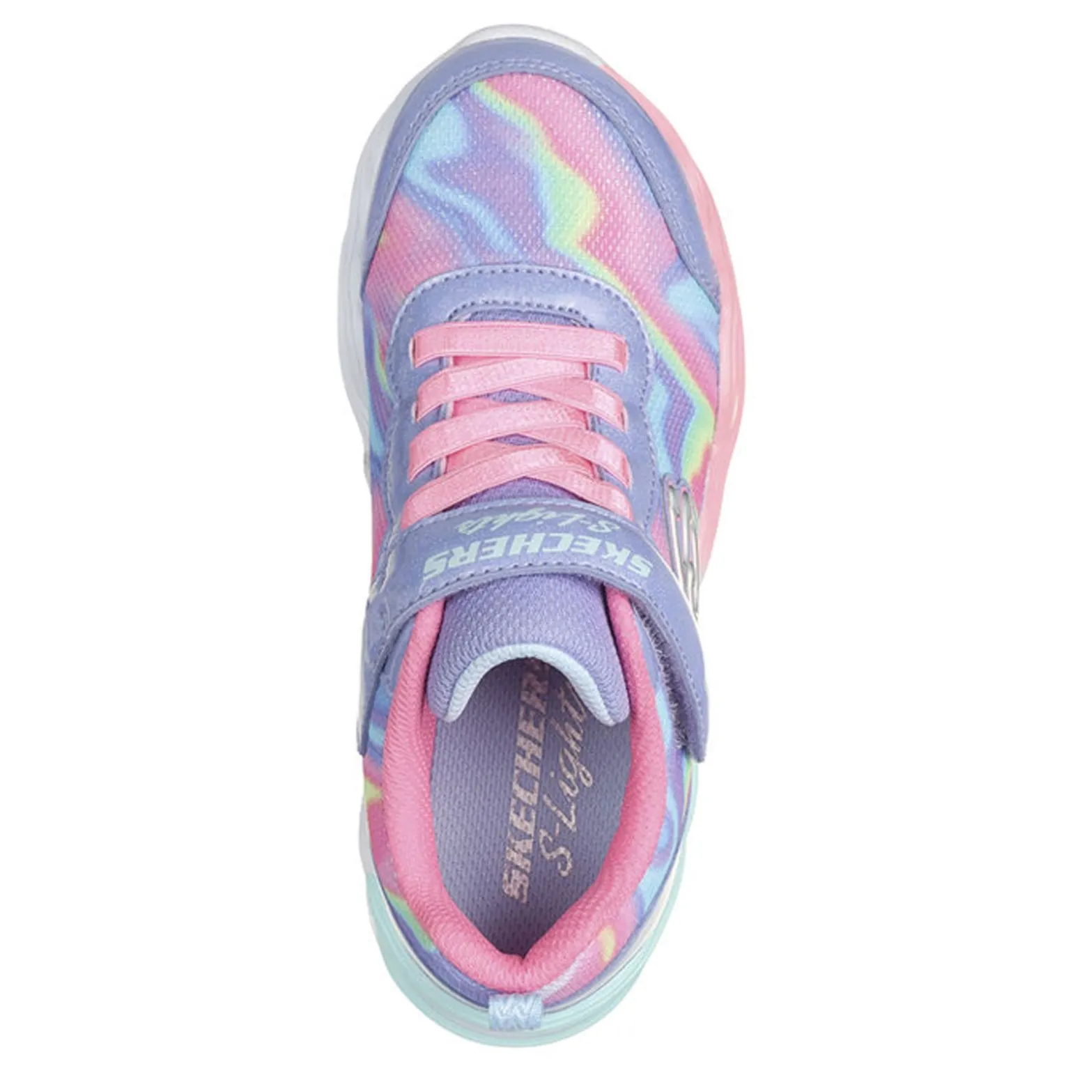 Girl's Skechers, S-Lights: Twisty Glow - Sorbet Swirl Sneaker - Little Kid