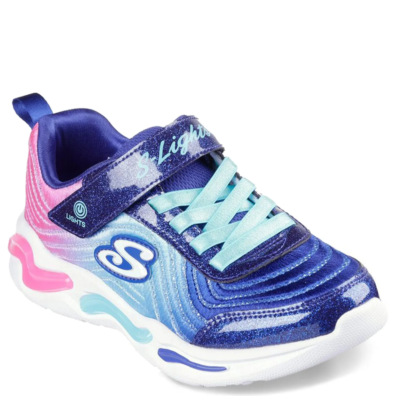 Girl's Skechers, S-Lights: Wavy Beams - Ombre Express Sneaker - Little Kid