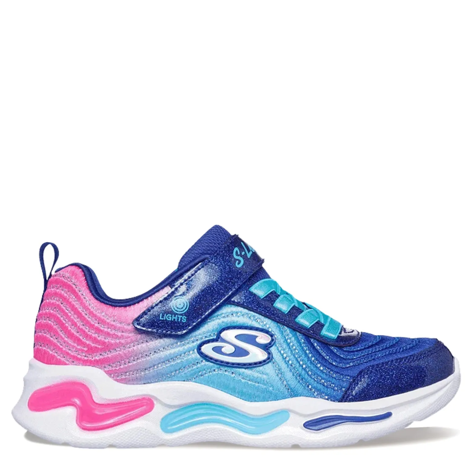 Girl's Skechers, S-Lights: Wavy Beams - Ombre Express Sneaker - Little Kid