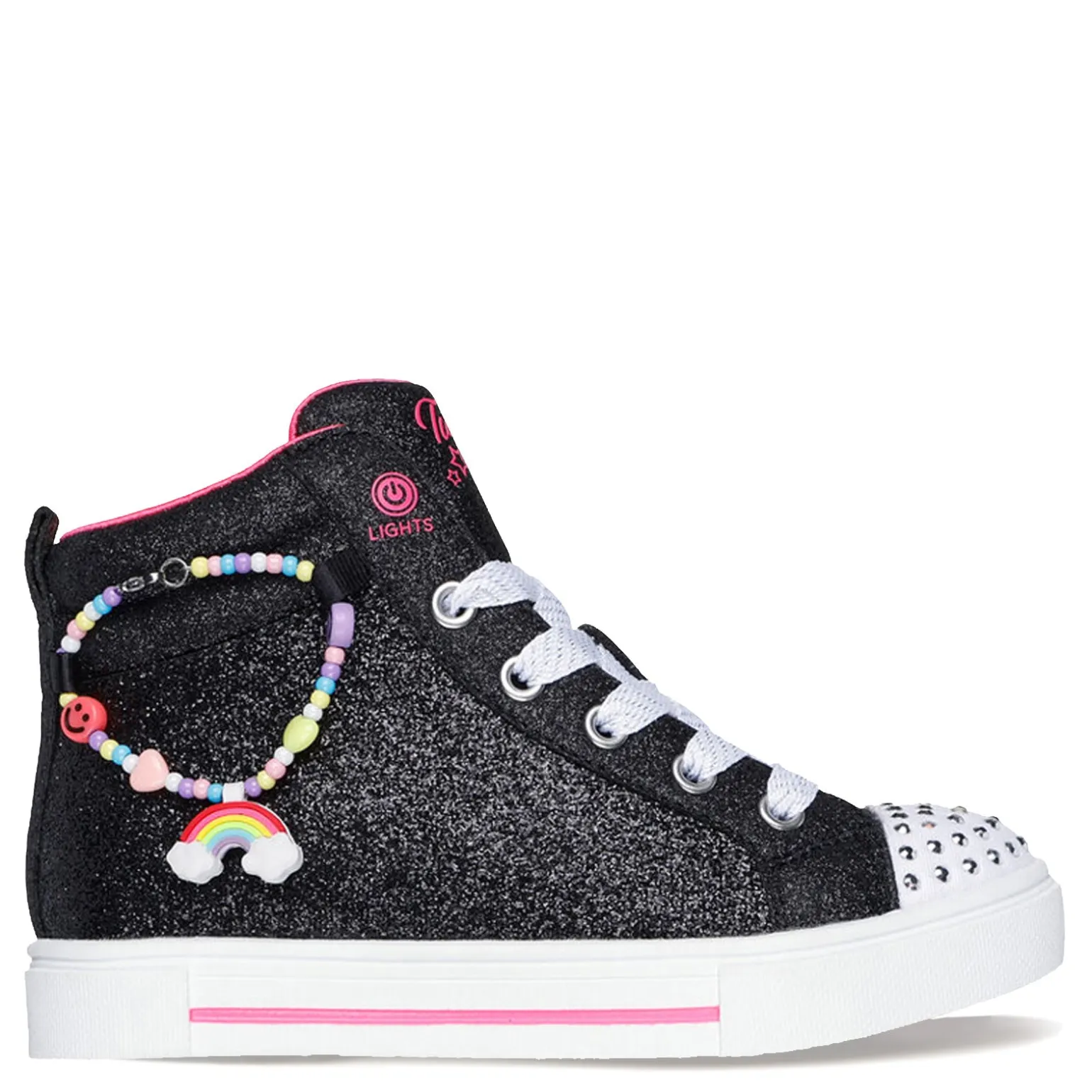 Girl's Skechers, Twinkle Toes: Twinkle Sparks - Charm Bestie High Top Sneaker - Little Kid