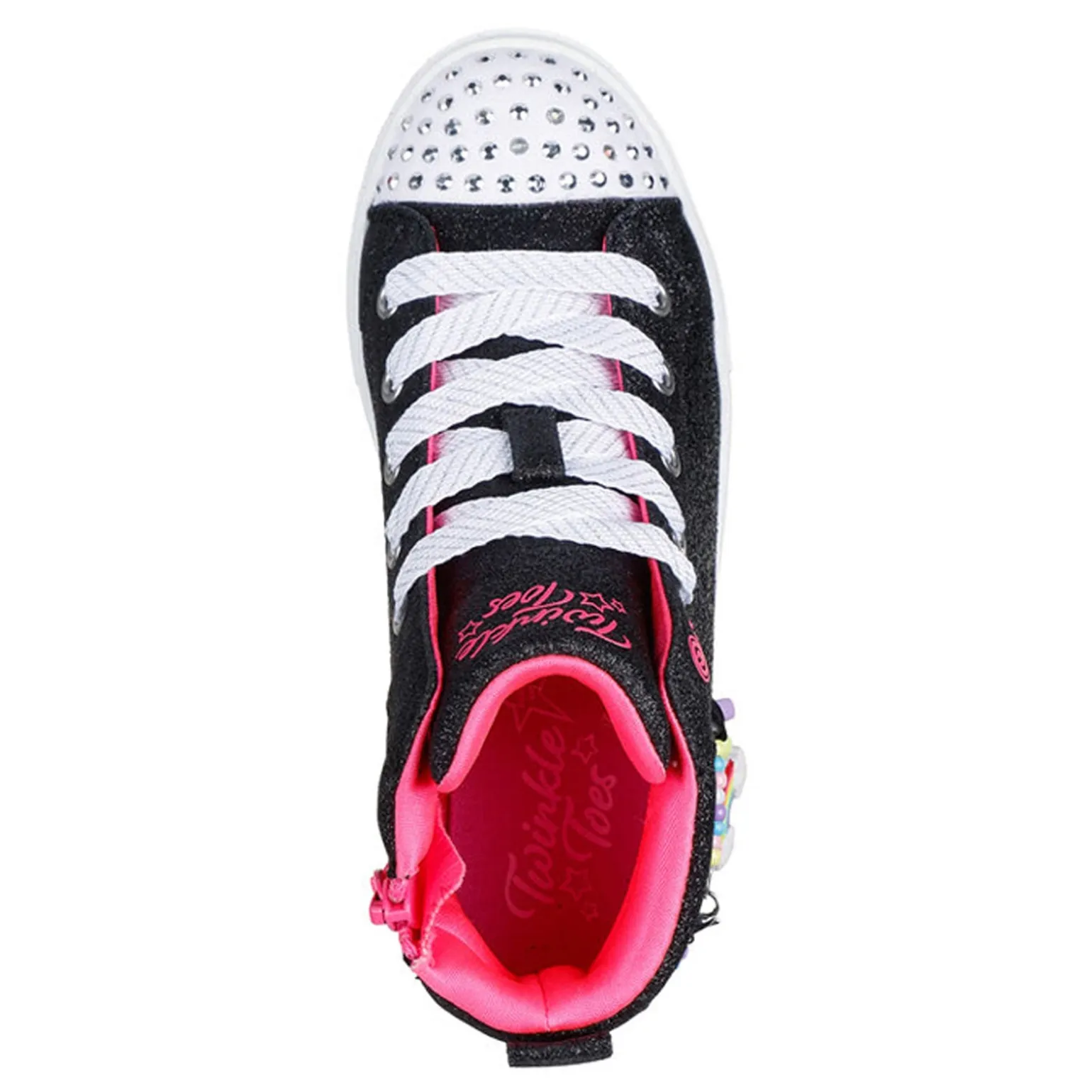 Girl's Skechers, Twinkle Toes: Twinkle Sparks - Charm Bestie High Top Sneaker - Little Kid