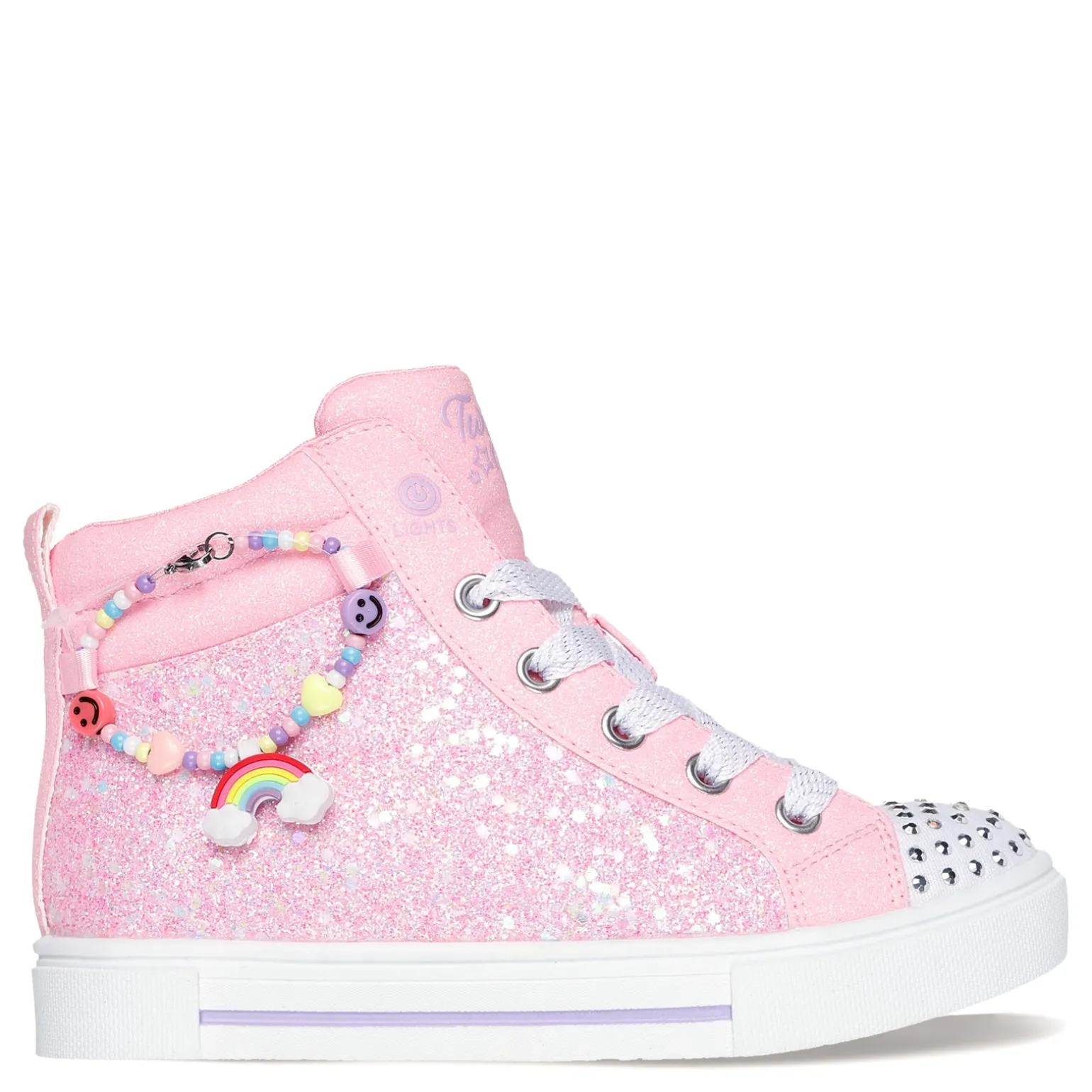 Girl's Skechers, Twinkle Toes: Twinkle Sparks - Charm Bestie High Top Sneaker - Little Kid