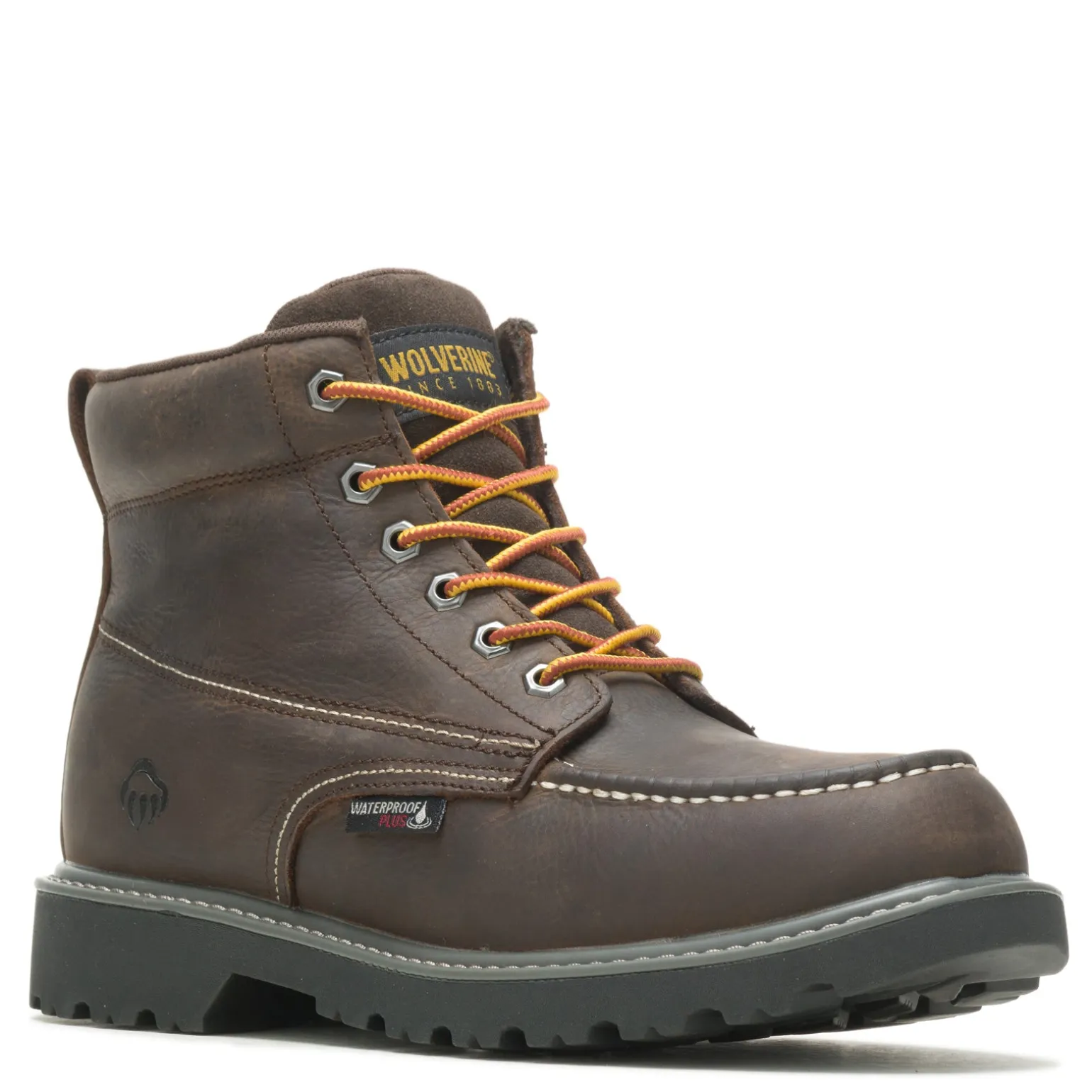 Men's Wolverine Boots, Floorhand Moc Toe 6 inch Waterproof Work Boot