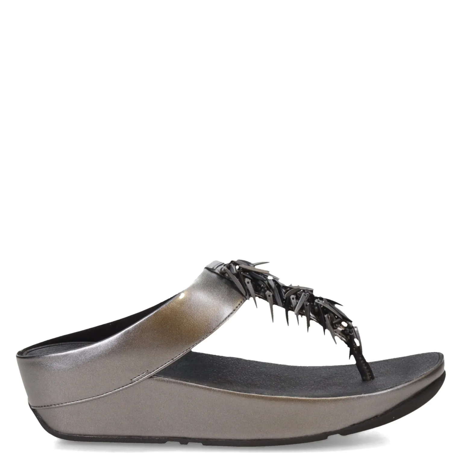 Women's FitFlop, Rumba Beaded Metallic Toe-Post Sandal