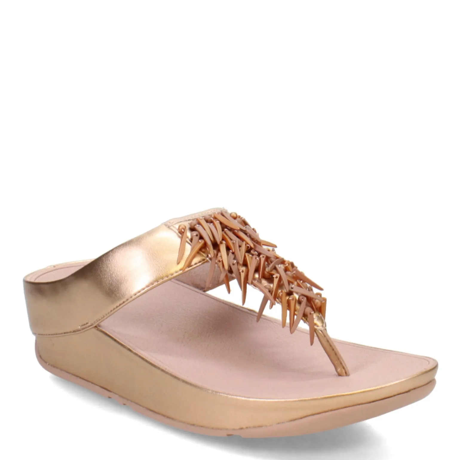 Women's FitFlop, Rumba Beaded Metallic Toe-Post Sandal