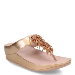 Women's FitFlop, Rumba Beaded Metallic Toe-Post Sandal