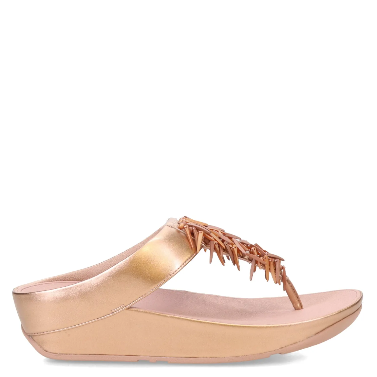 Women's FitFlop, Rumba Beaded Metallic Toe-Post Sandal